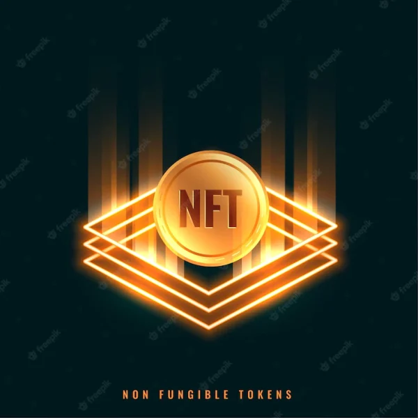 nft non fungible token coin with light rays 1017 36945